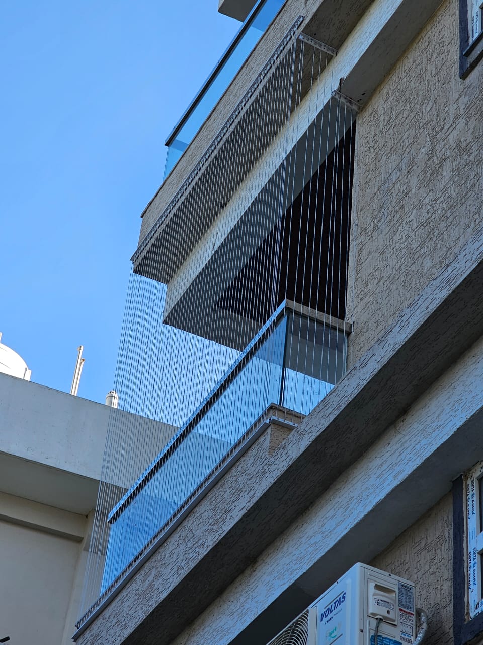Balcony net installation 1